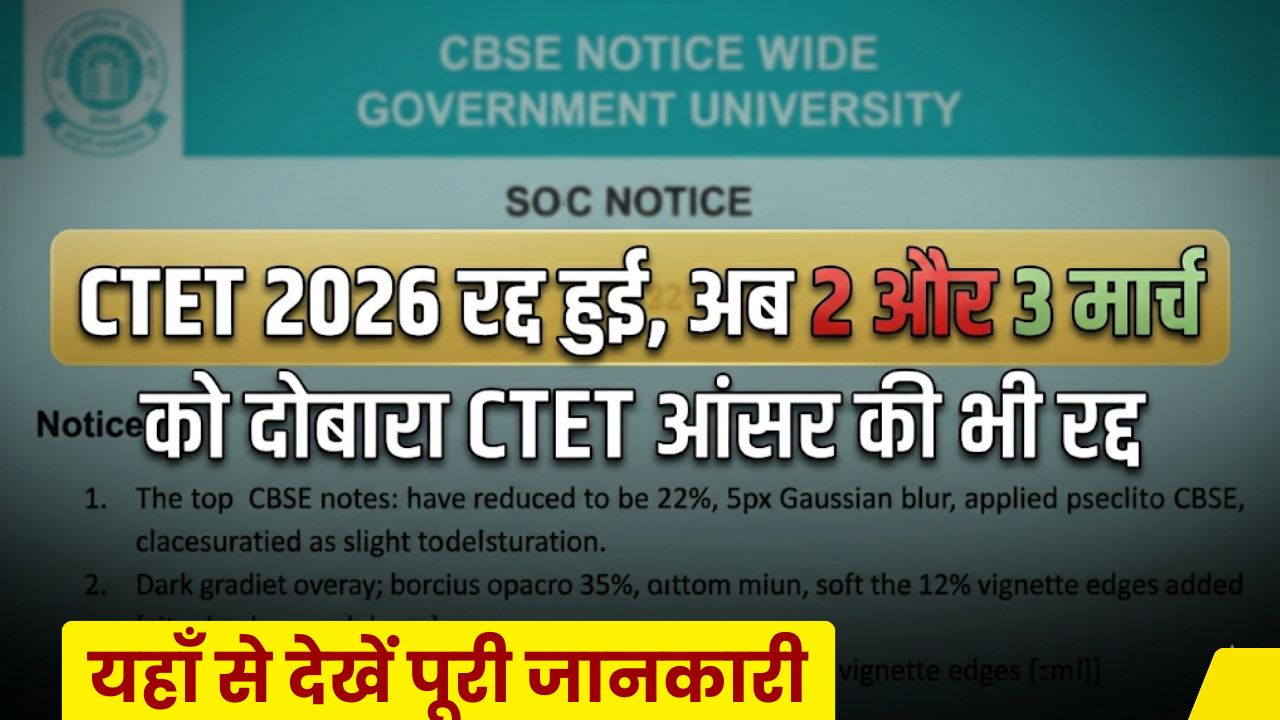CTET 2026 Re-Exam Update